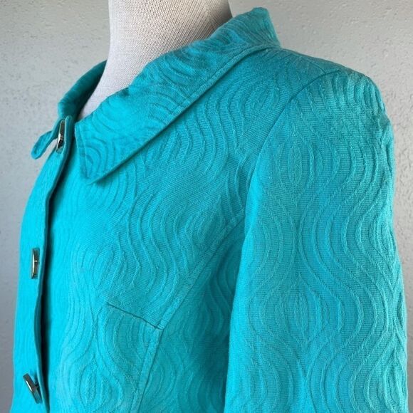 Trenz PetiteTurquoise Blue Blazer Jacket EUC - Picture 5 of 8